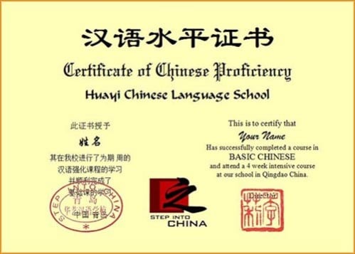 hsk certificate small